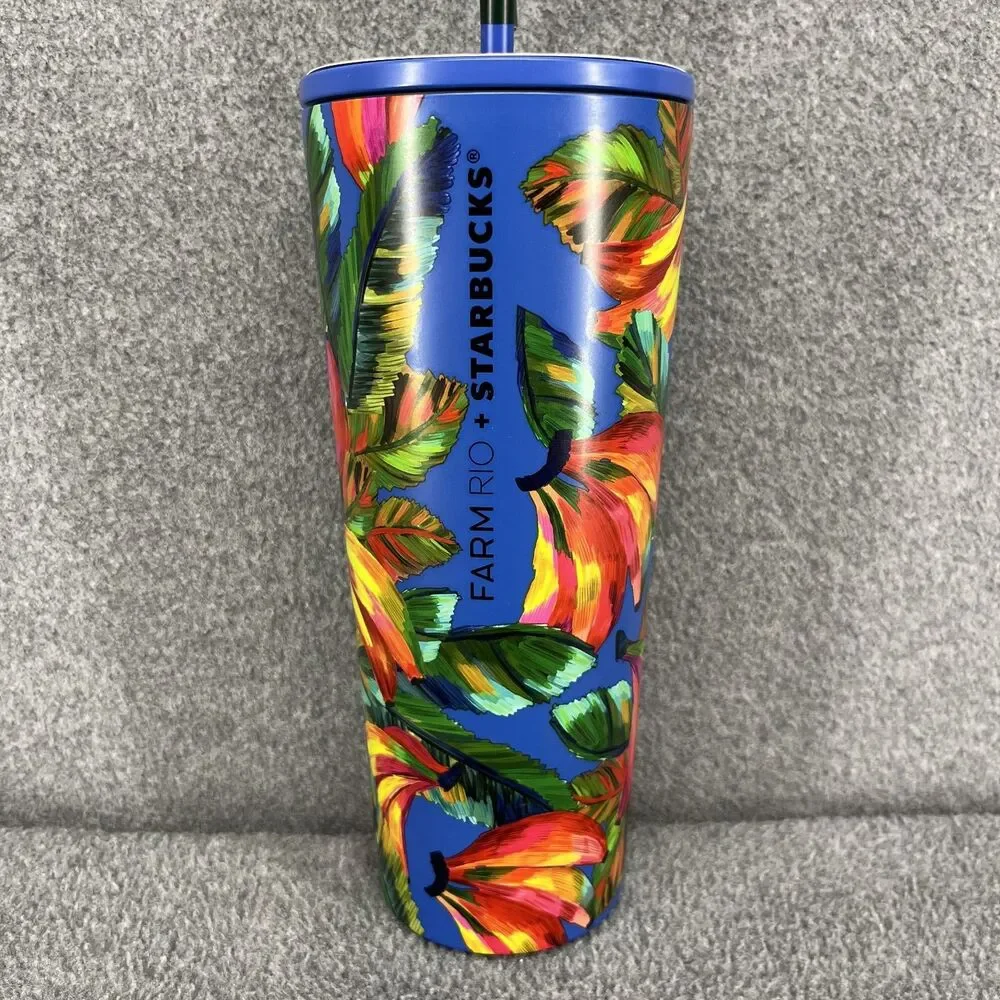 Starbucks Limited Edition Farm Rio Blue Banana Collection Tumbler Key Chain 24oz